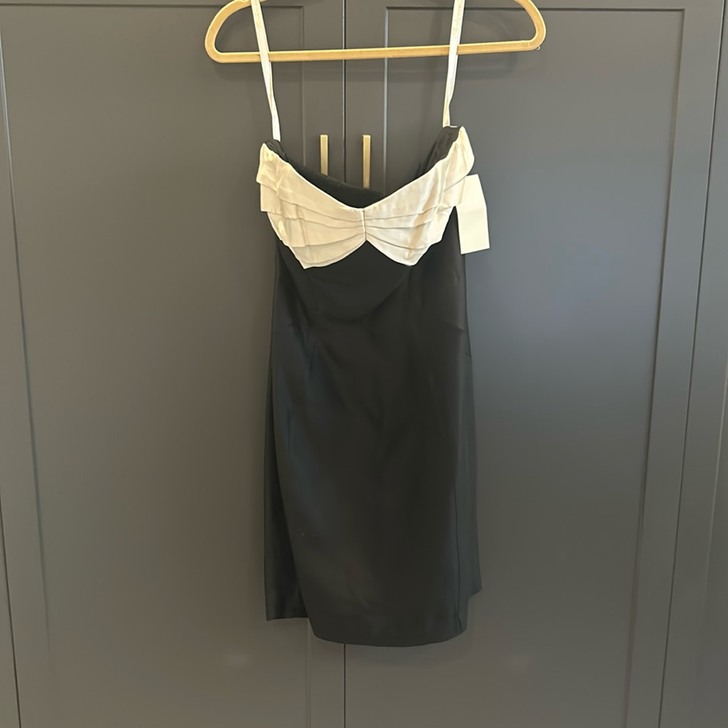 Shoshanna Black And White Bow Dress